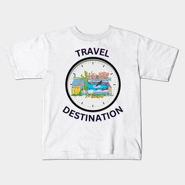 Travel to Miami Kids T-Shirt by Voxen X